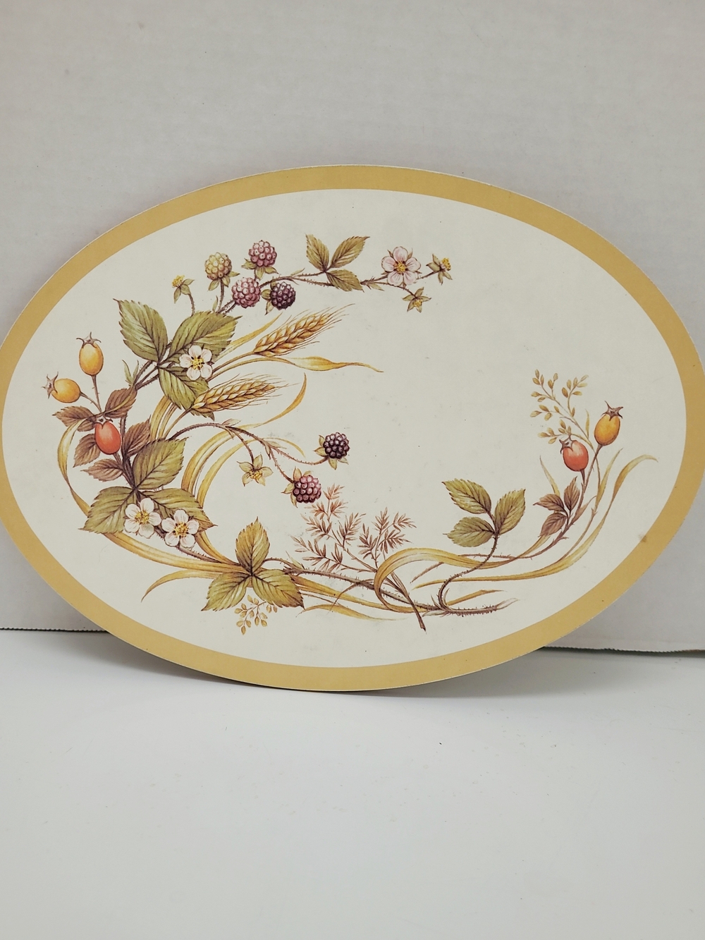 VTG Marks & Spencer St. Michael Covered Casserole Trivet in Cream, Gold